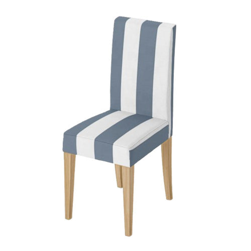 Housse de chaise <br> Rayures Bleu Gris