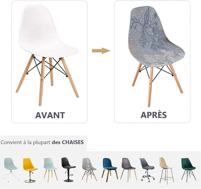 Housse de Chaise Scandinave à Motifs Moderne  - Tissu Épais et Doux