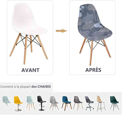 Housse de Chaise Scandinave à Motifs Floral - Design Élégant