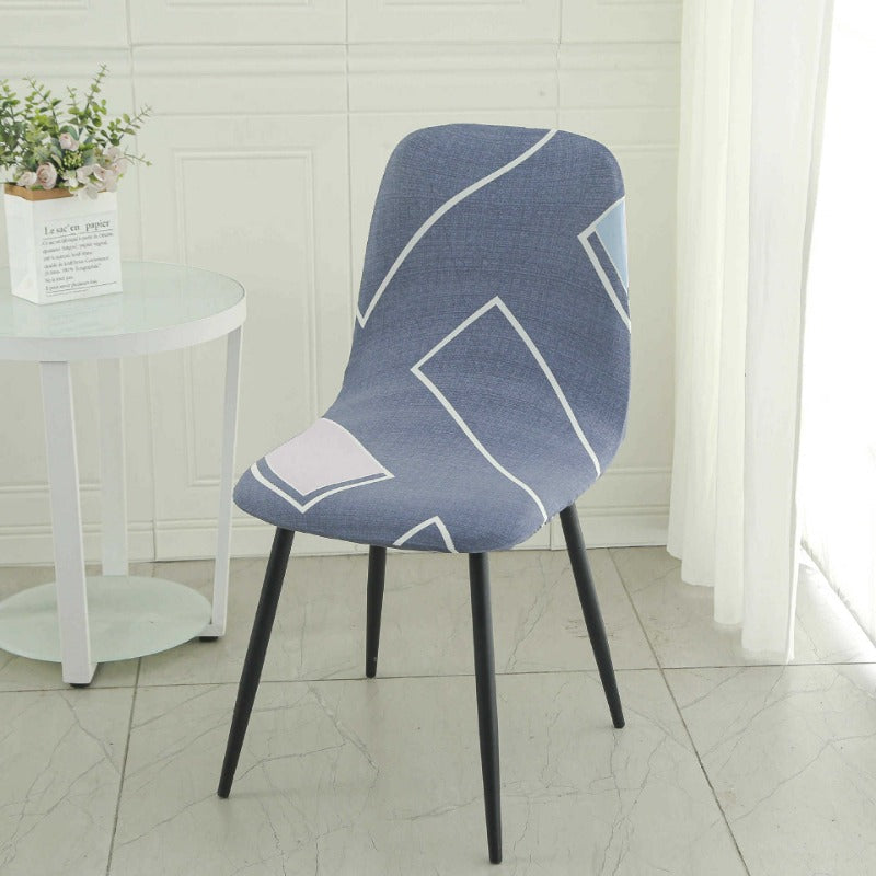 Housse chaise Scandinave <br> Bleu Nordique