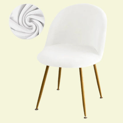 Housse chaise Scandinave <br> Maury Velours Blanc