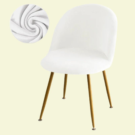 Housse chaise Scandinave <br> Maury Velours Blanc