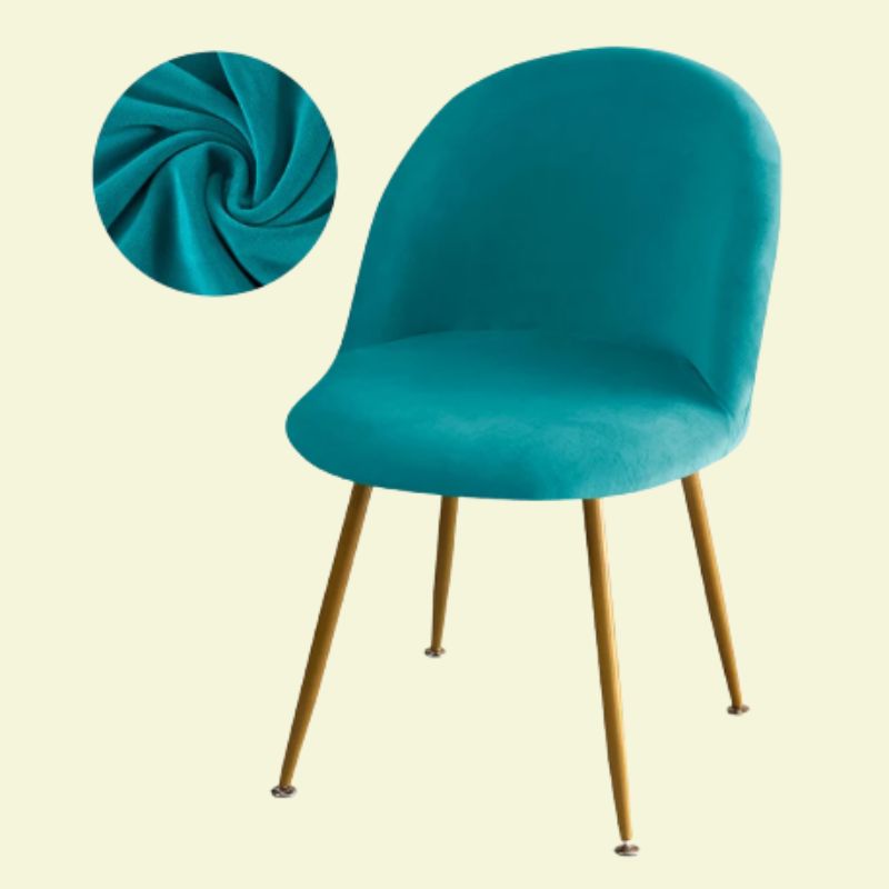 Housse chaise Scandinave <br> Maury Velours Bleu Canard