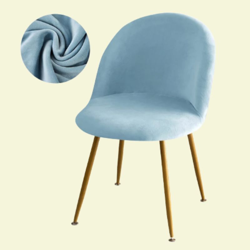 Housse chaise Scandinave <br> Maury Velours Bleu Ciel
