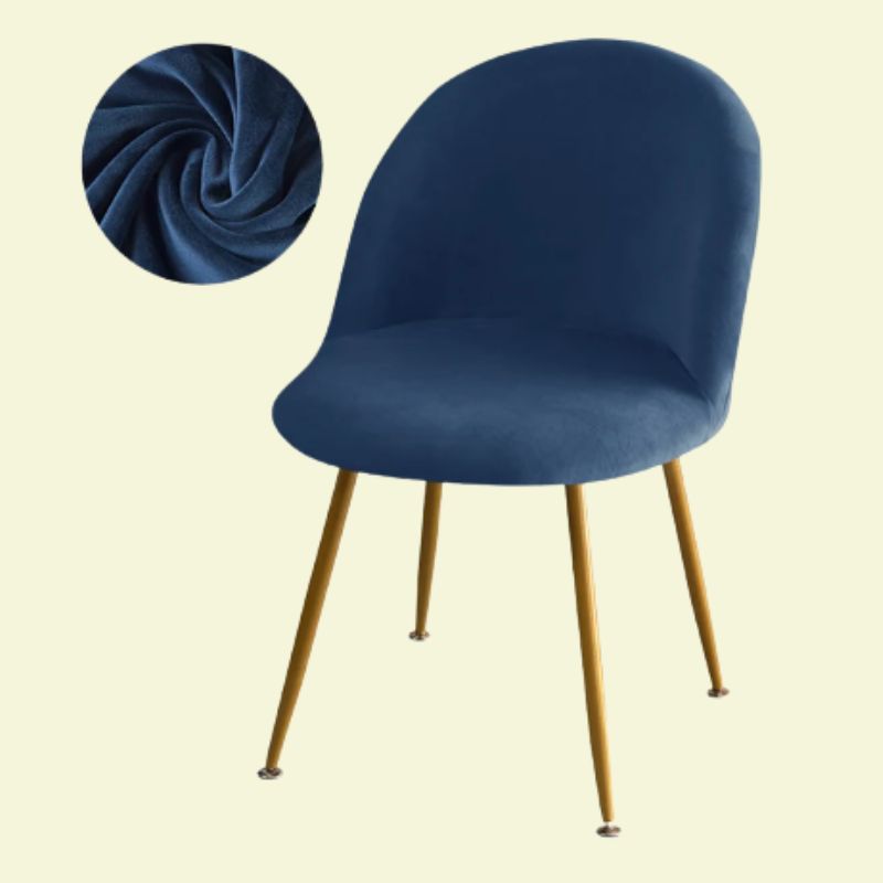 Housse chaise Scandinave <br> Maury Velours Bleu Marine