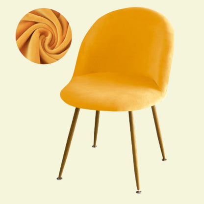 Housse chaise Scandinave <br> Maury Velours Jaune Moutarde