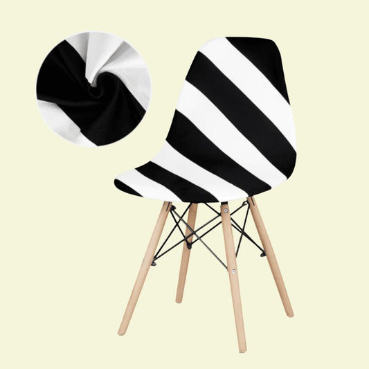 Housse chaise Scandinave <br> Rayé Noir et Blanc