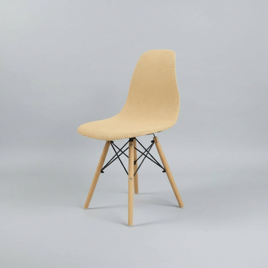 Housse de Chaise Scandinave Universelle Beige - Housse Lavable et Confortable