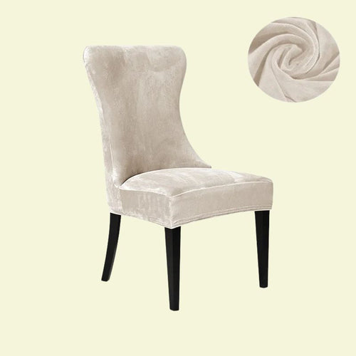 Housse chaise Scandinave <br> Velours Beige Taupe