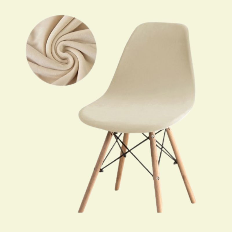 Housse chaise Scandinave <br> Velours Beige