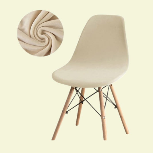 Housse chaise Scandinave <br> Velours Beige