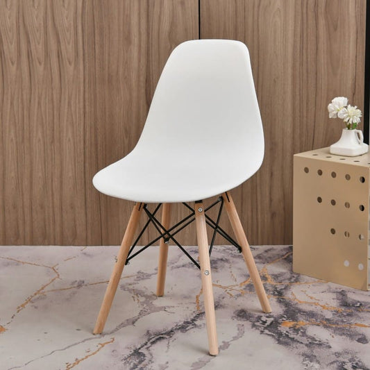Housse chaise Scandinave <br> Velours Blanc