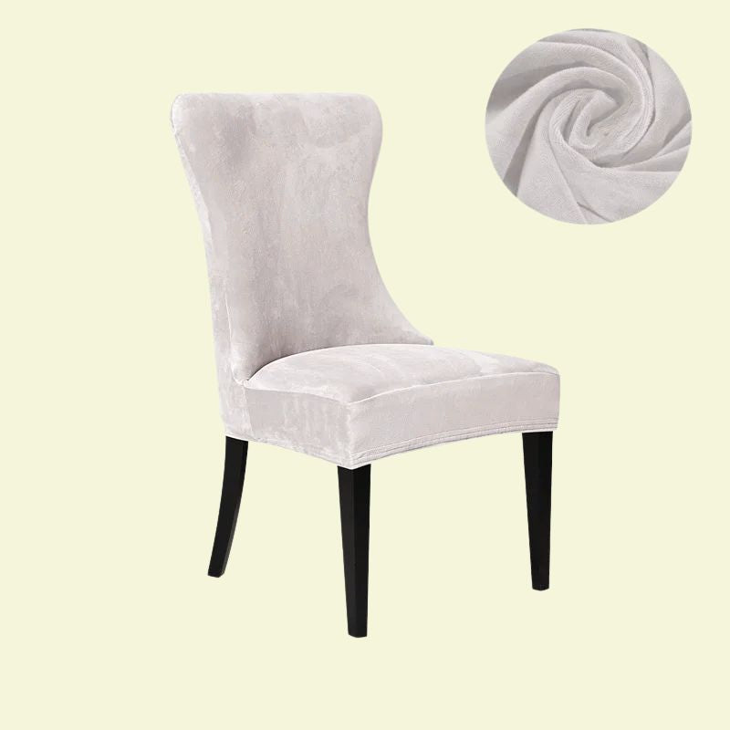 Housse chaise Scandinave <br> Velours Blanche