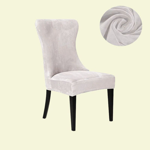 Housse chaise Scandinave <br> Velours Blanche
