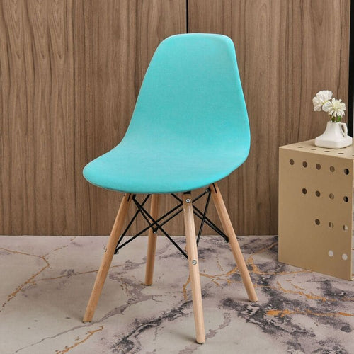 Housse chaise Scandinave <br> Velours Bleu Ciel