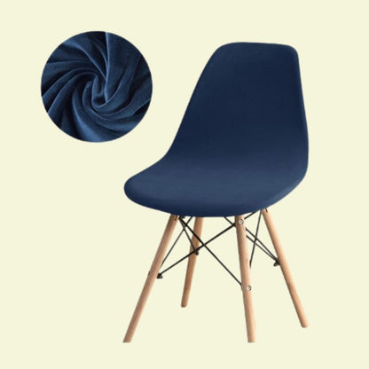 Housse chaise Scandinave <br> Velours Bleu