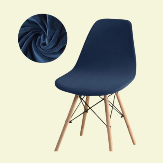Housse chaise Scandinave <br> Velours Bleu