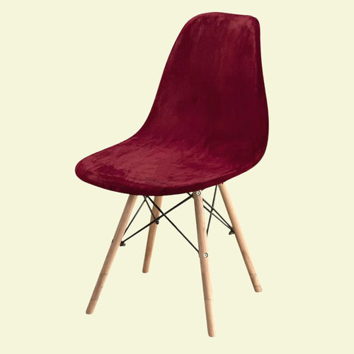Housse chaise Scandinave <br> Velours Bordeaux