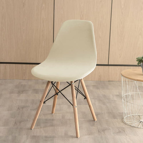 Housse chaise Scandinave <br> Velours Crème