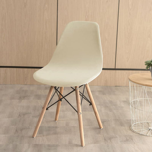 Housse chaise Scandinave <br> Velours Crème