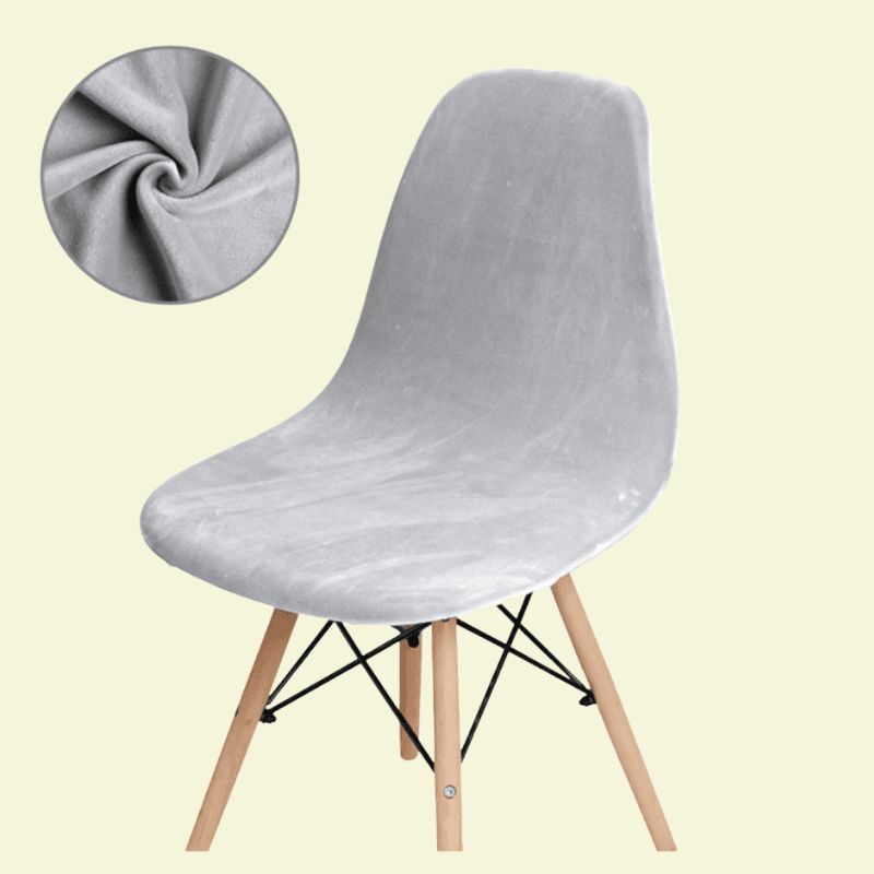 Housse chaise Scandinave <br> Velours Gris Clair