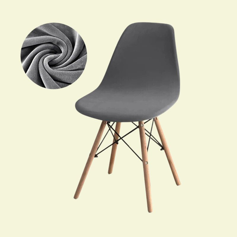 Housse chaise Scandinave <br> Velours Gris Foncé