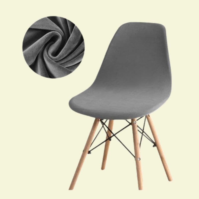 Housse chaise Scandinave <br> Velours Gris