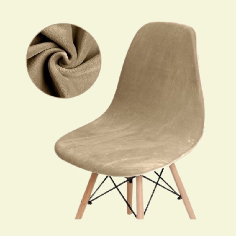 Housse chaise Scandinave <br> Velours Kaki