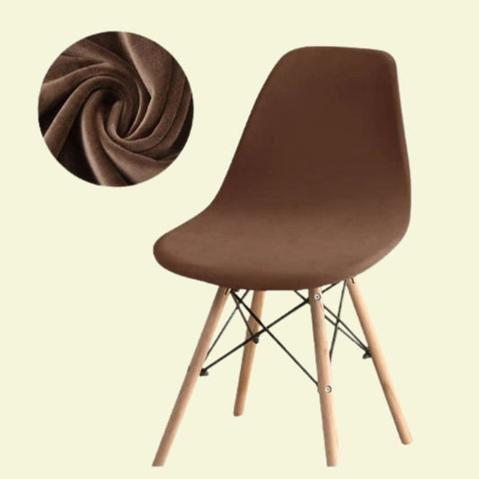 Housse chaise Scandinave <br> Velours Café