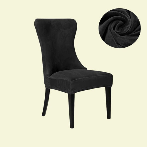 Housse chaise Scandinave <br> Velours Noire