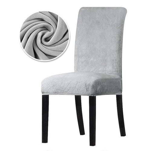 Housse de Chaise Velours -Acier