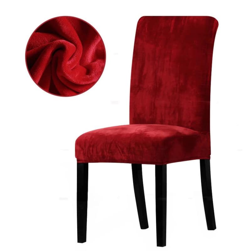Housse de Chaise Velours - Bordeaux