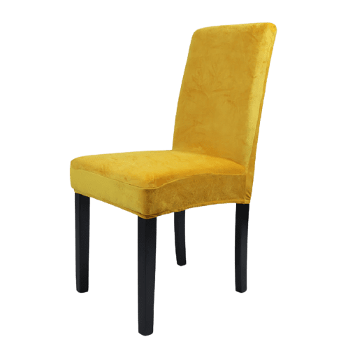 Housse de chaise <br> Velours Jaune