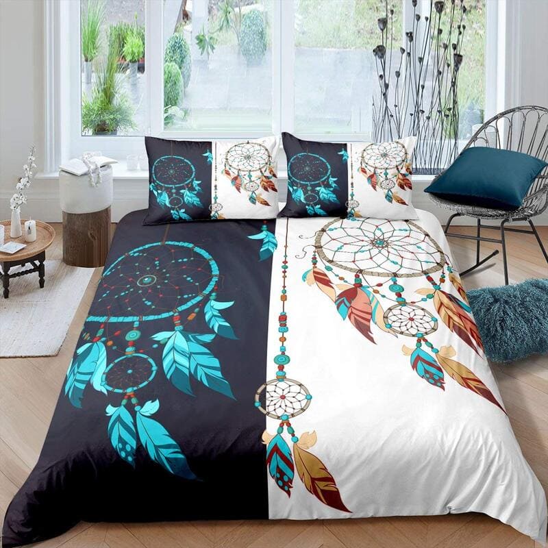 Housse de Couette Attrape Rêve<br> Plumes Colorées