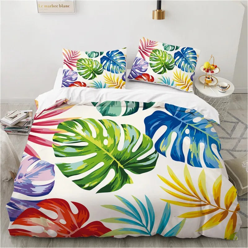 Housse de Couette Tropicale <br> Blanc