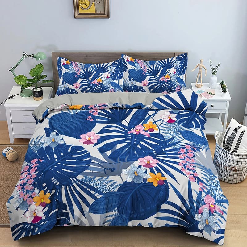 Housse de Couette Tropicale <br> Bleu