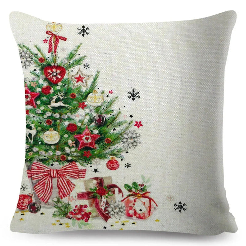 Housse de coussin 40x40 <br> Lin Sapin Décoré