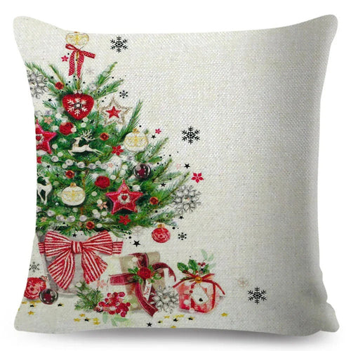 Housse de coussin 40x40 <br> Lin Sapin Décoré