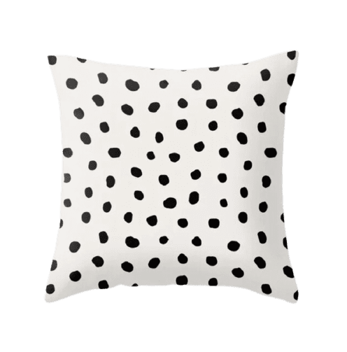 Housse de coussin 45x45 <br> a Pois Noir et Blanc