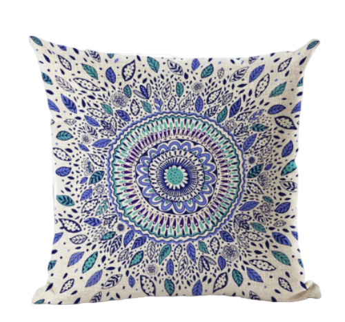 Housse de coussin 40x40 <br> Mandala Blanc