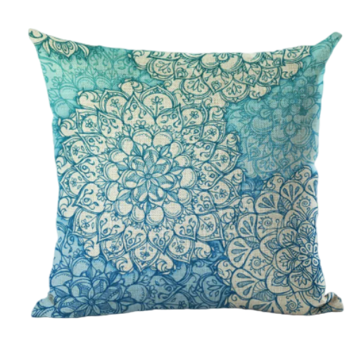 Housse de coussin 40x40 <br> Mandala Bleu