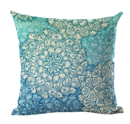Housse de coussin 40x40 <br> Mandala Bleu