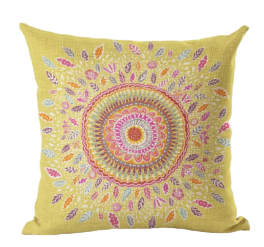 Housse de coussin 40x40 <br> Mandala Jaune