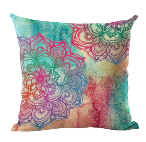 Housse de coussin 40x40 <br> Mandala Multicolore