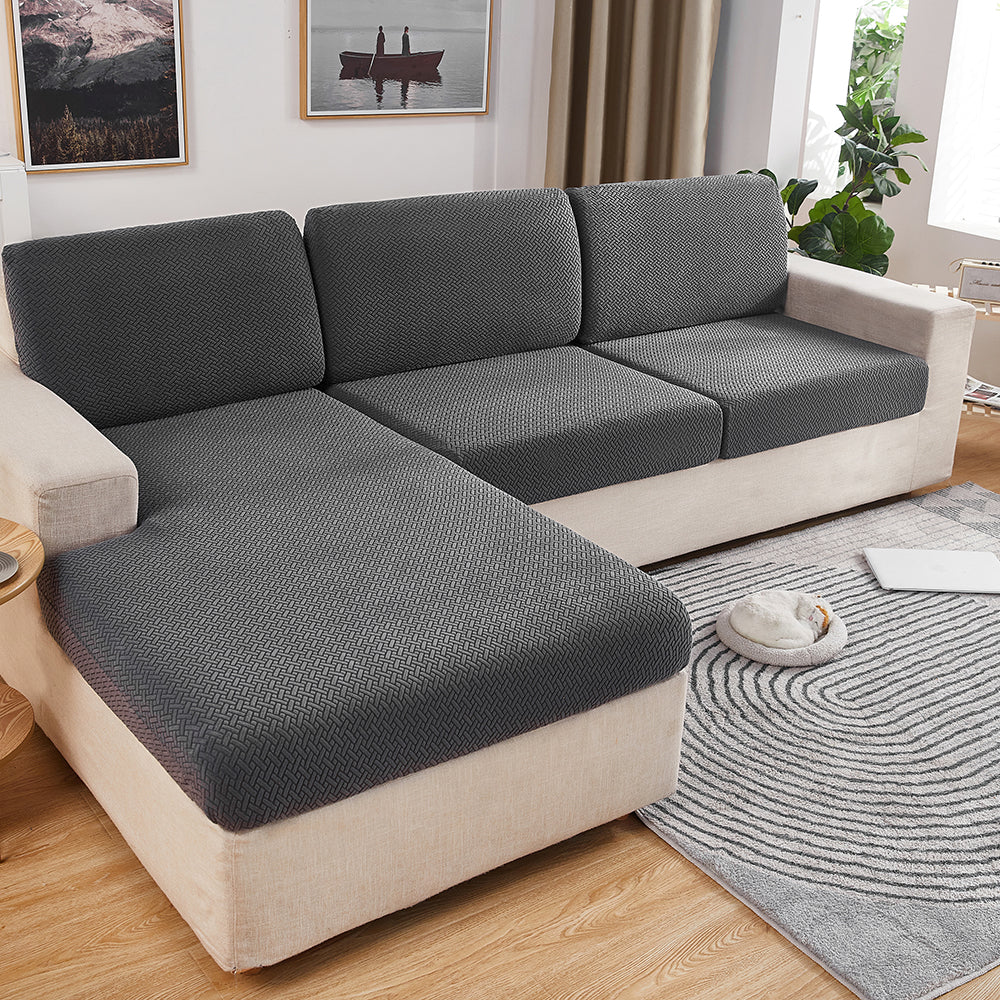 Housse de Coussin Canapé <br> Extensible Gris