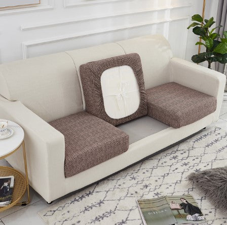 Housse de Coussin Canapé <br> Imprimé Marron Clair