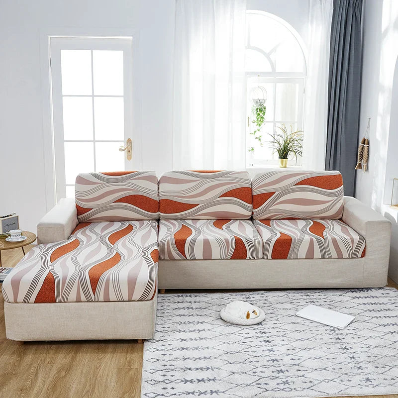 Housse de Coussin Canapé <br> Imprimée Orange