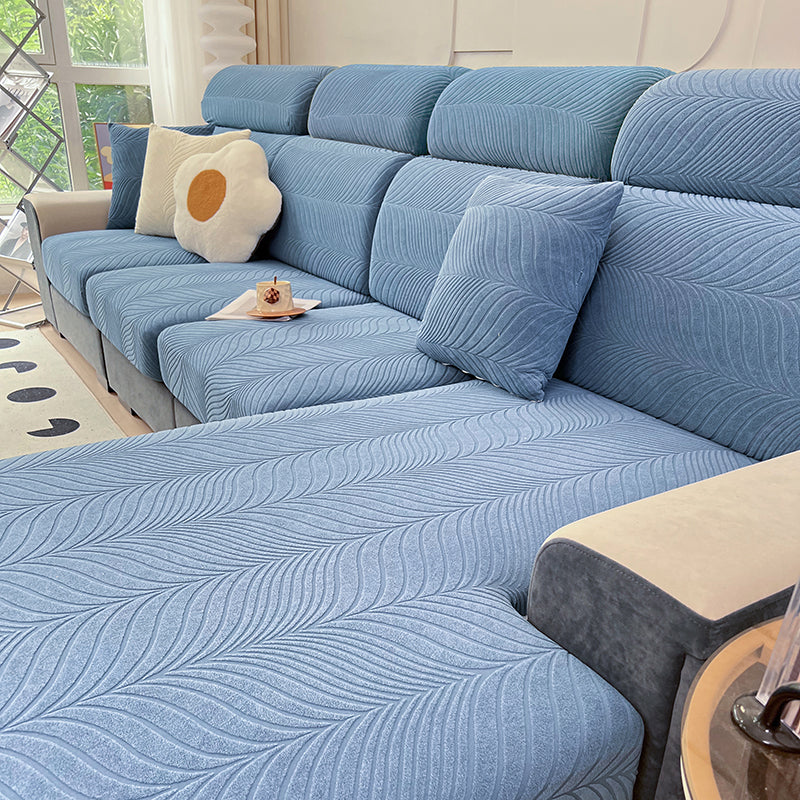 Housse de Coussin Canapé <br> Jacquard Antidérapante Bleu