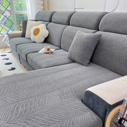 Housse de Coussin Canapé <br> Jacquard Antidérapante Gris