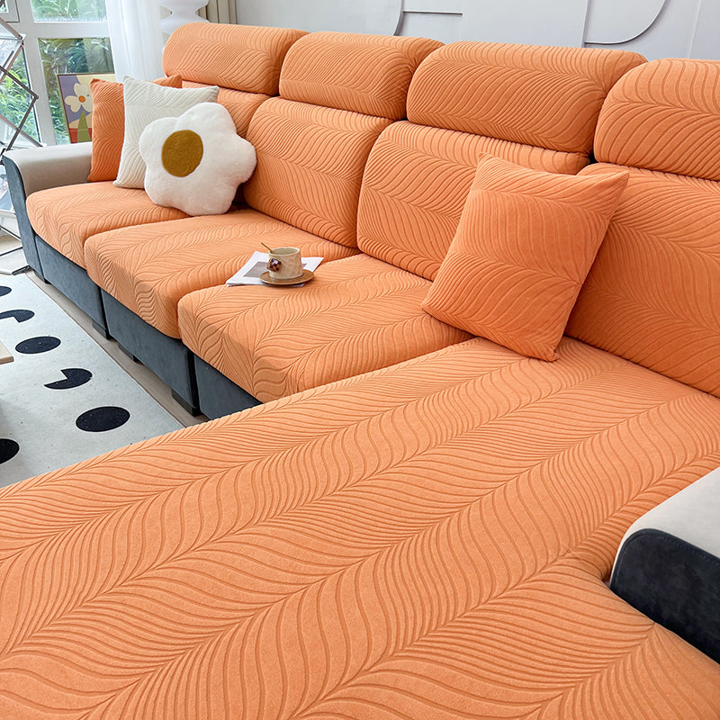 Housse de Coussin Canapé <br> Jacquard Antidérapante Orange